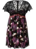 flamingos print pleated dress 