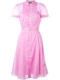 pleated bib shirt dress
