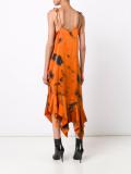 burnt print flared dress