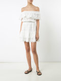 off shoulder ruffle eyelet dress 