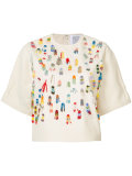 beaded applique T-shirt