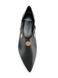 circle-embellished slip ons