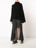 cropped back ribbed blouse