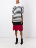 lace hem striped sweater