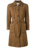 trench coat with contrast black piping