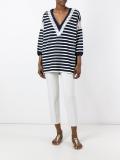 striped v-neck jumper
