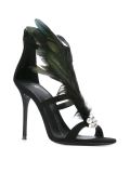 feather embellished sandals 