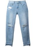 distressed cropped jeans 