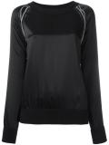 exposed seam satin sweatshirt