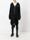 elongated tie waist hoodie