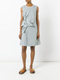 knots trim striped dress