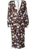 floral print gathered dress