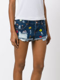 embroidered denim shorts 