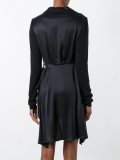 peaked lapel draped dress