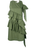 ruffle-front dress