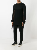 open knit panel sweatshirt