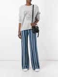 striped flared trousers