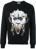 futuristic portrait print sweatshirt