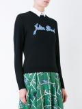 checked intarsia detail jumper