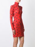 multi print collared dress