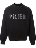 'Pilier'标志刺绣毛衣