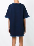 raw edge denim T-shirt dress