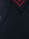 frill V-neck jumper