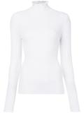 ruffle neck fine knit jumper