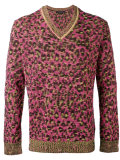 v-neck leopard sweatshirt