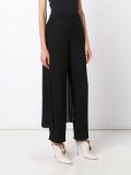 pleated skirt detail tuxedo trousers