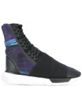 printed lace-up hi-top sneakers