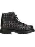 quilted lace up ankle boots