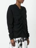 ruched v-neck jumper