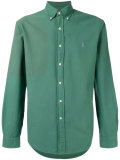 embroidered logo button-down shirt