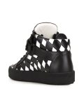 diamond patchwork mid-top sneakers