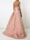 strapless jacquard gown