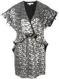 metallic peplum dress