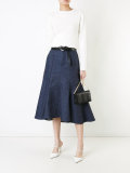 low flare denim skirt