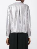 tie neck metallic shirt