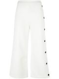 contrast buttons cropped trousers