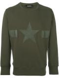 star patch ribbed trim sweatshirt