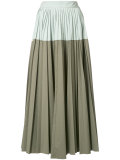 bicolour pleated skirt