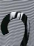 striped logo print T-shirt dress