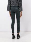 velvet effect cropped skinny trousers
