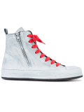 side zip hi-top sneakers