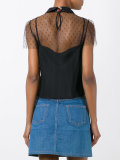 neck tie sheer blouse
