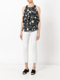 printed ruffle top