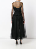sheer tulle belted dress
