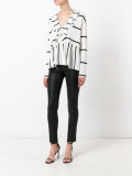 stripe ruffle trim top 