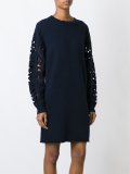 floral cut-out sleeve dress